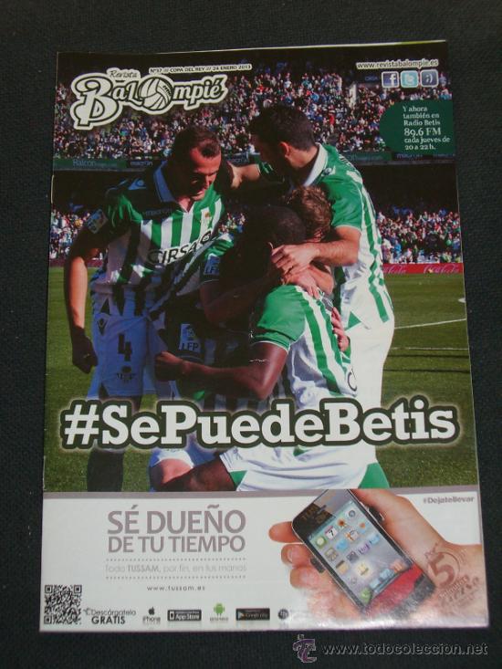 Sammelleidenschaft Sport: Programa f&uacute;tbol Real Betis Balompi&eacute; (Revista Balompi&eacute; N&ordm; 37, 24-1-2013) Betis - Atl&eacute;tico de Madrid