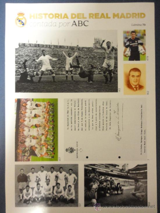 Sammelleidenschaft Sport: L&Aacute;MINA N&ordm; 70 - HISTORIA DEL REAL MADRID CONTADA POR ABC
