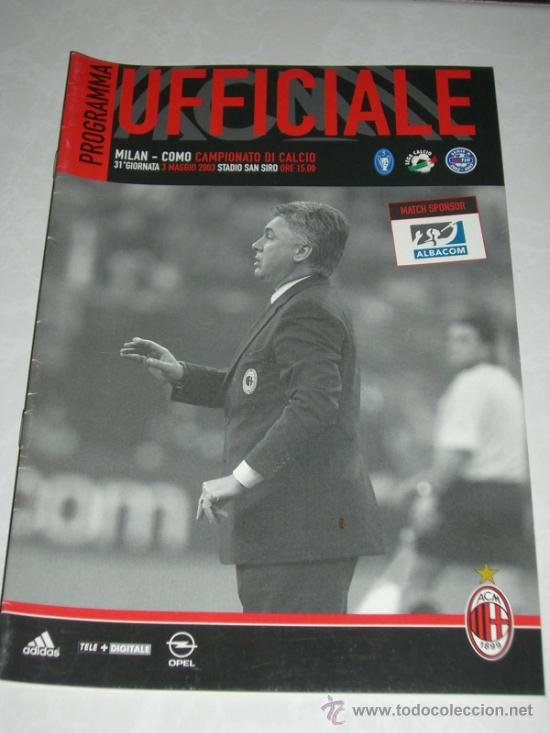 Coleccionismo deportivo: Programa Liga italiana  Milan - Como (2002/2003)