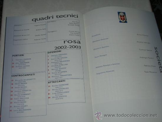Coleccionismo deportivo: Programa Liga italiana  Milan - Como (2002/2003) - Foto 3