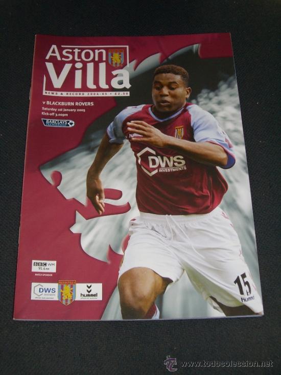 Collezionismo sportivo: Programa Liga inglesa  Aston Villa - Blackburn Rovers (2004/2005) 58 p&aacute;gs + P&oacute;ster Lee Hendrie