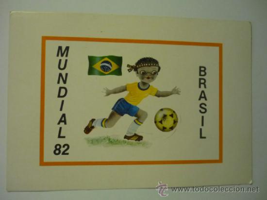 Collezionismo sportivo: LAMINA  TAMA&Ntilde;O CUARTILLA SELECC.BRASIL -ESPA&Ntilde;A 82 .-CARTULINA