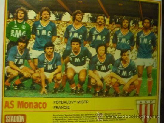 Collezionismo sportivo: LAMINA REVISTA EXTRANJERA STADION-EQUIPO FRANCES DEL MONACO -A&Ntilde;OS 8O--