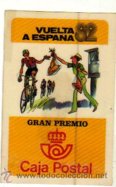 Collectionnisme sportif: VUELTA A ESPA&Ntilde;A 82***GRAN PREMIO CAJA POSTAL***PEGATINA