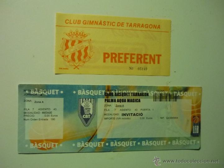 Coleccionismo deportivo: lote entradas tarragona cbt baloncesto y club gimnastico tarragona.- futbol