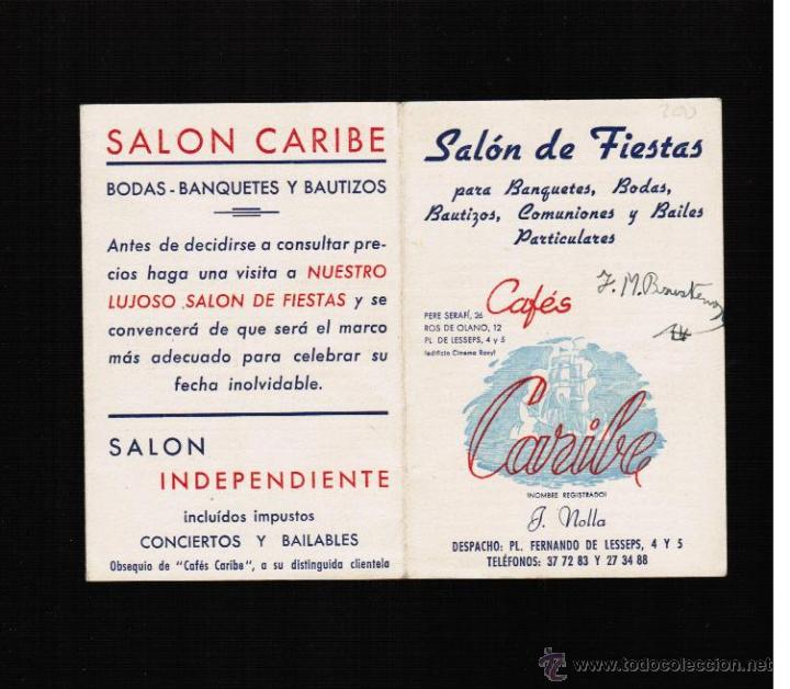 Coleccionismo deportivo: TARJETA PUBLICITARIA CAFES CARIBE - FIGURA EL CALENDARIO LIGA 1954-55 AL DORSO