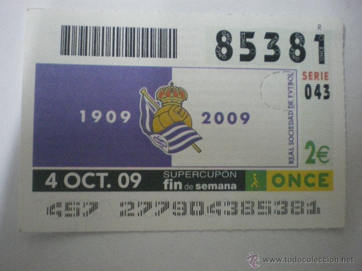 Sammelleidenschaft Sport: Real Sociedad de F&uacute;tbol de San Sebasti&aacute;n . Centenario 1909/2009 - Cup&oacute;n ONCE - 04/10/2009