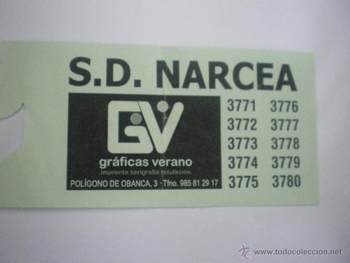 Sports collectibles: S. D. Narcea - Boleto rifa campo - Federaci&oacute;n Asturiana de F&uacute;tbol