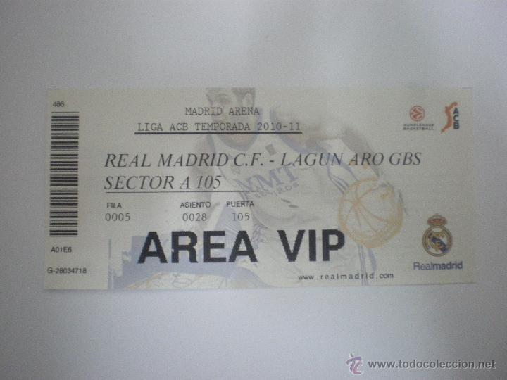 Sports collectibles: Entrada baloncesto Real Madrid - Lagun Aro GBS - Liga ACB - Temporada 2010/2011