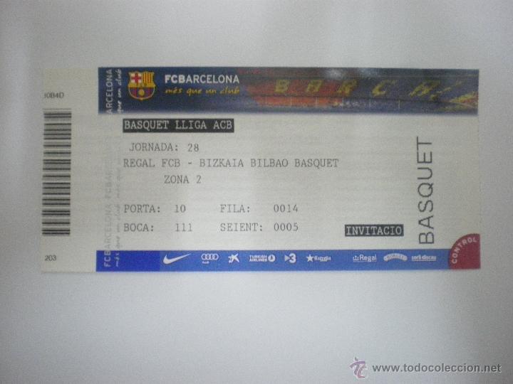 Sports collectibles: Entrada baloncesto F.C. Barcelona - Bizkaia Bilbao Basket - Liga ACB - Temporada 2010/2011