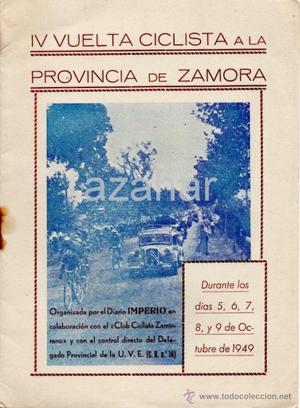 Coleccionismo deportivo: PROGRAMA DE LA IV VUELTA CICLISTA A LA PROVINCIA DE ZAMORA,1949, RARO - Foto 1