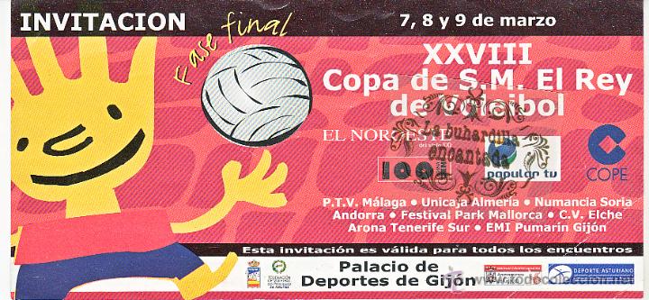 ENTRADA COPA DEL REY DE VOLEIBOL PALACIO DEPORTES DE GIJON 