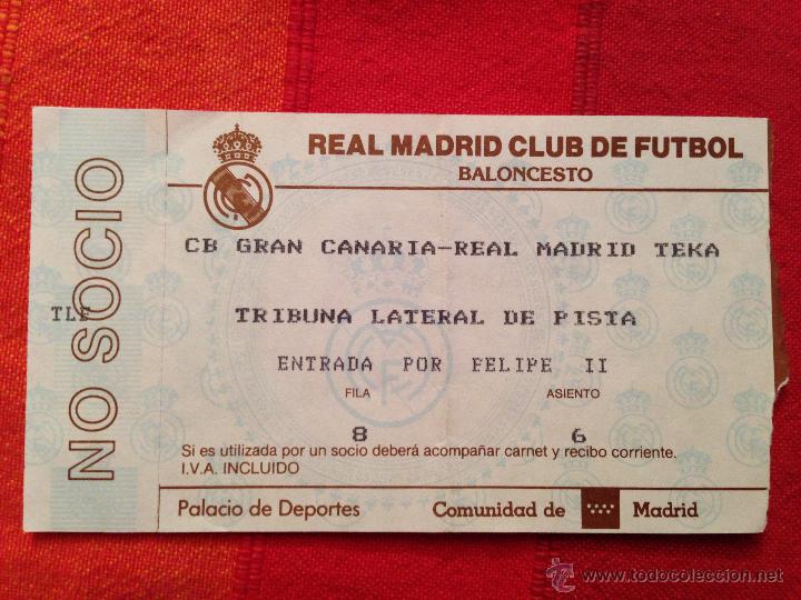Sammelleidenschaft Sport: R685 ENTRADA TICKET BALONCESTO REAL MADRID GRAN CANARIA