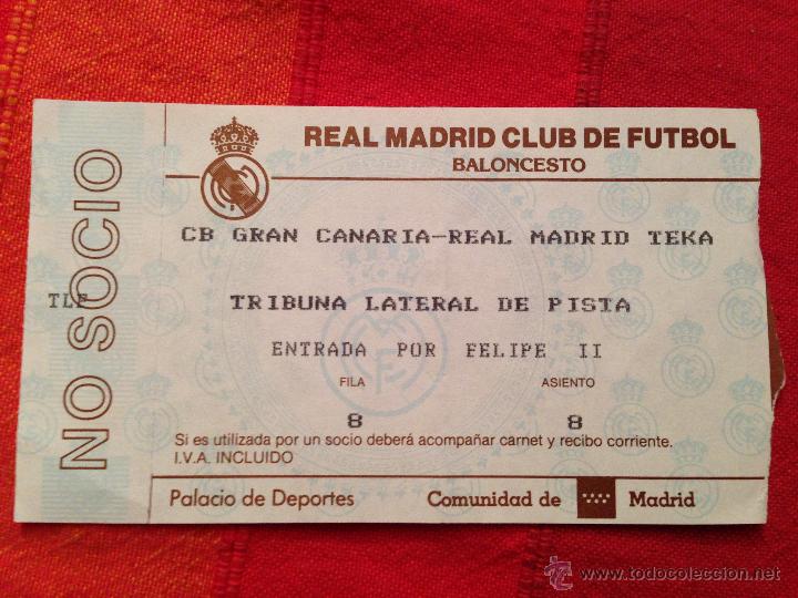 Sammelleidenschaft Sport: R686 ENTRADA TICKET BALONCESTO REAL MADRID GRAN CANARIA