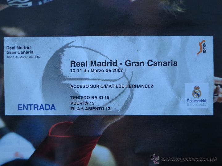 Coleccionismo deportivo: Liga ACB. Real Madrid vs Gran Canaria - Foto 1