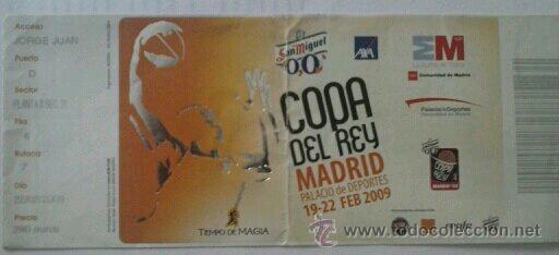 Coleccionismo deportivo: ENTRADA ABONO COPA DEL REY DE BALONCESTO EN MADRID 2009 - Foto 1