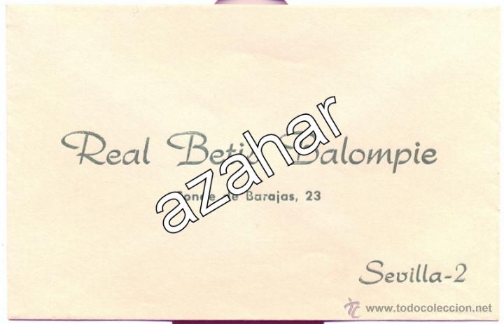Sammelleidenschaft Sport: REAL BETIS BALOMPIE, A&Ntilde;OS 50, SOBRE OFICIAL DE CORRESPONDENCIA, MUY ESCASO