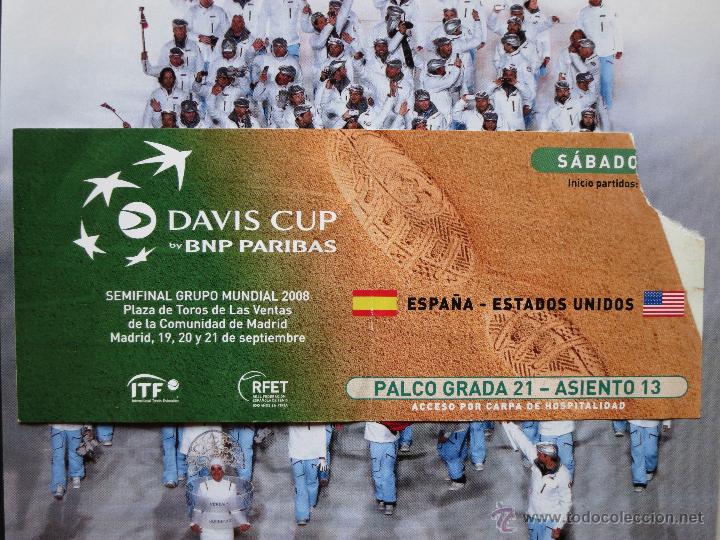 Collectionnisme sportif: TENIS. DAVIS CUP. ESPA&Ntilde;A vs ESTADOS UNIDOS, S&Aacute;BADO 20