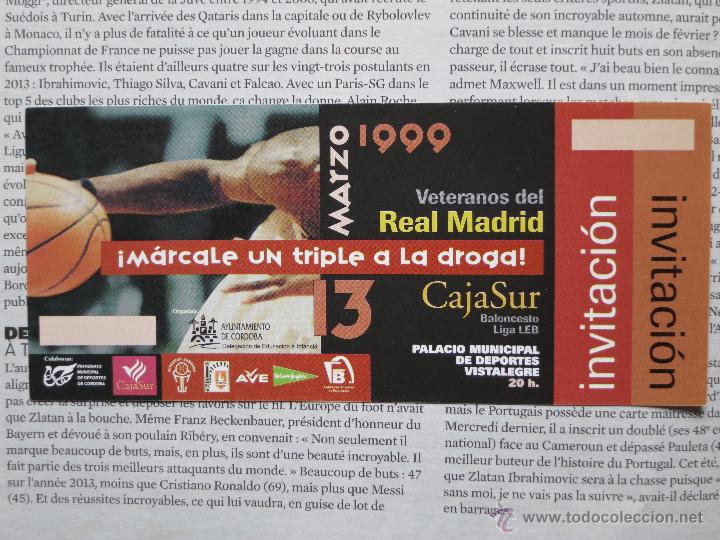 Collectionnisme sportif: M&Aacute;RCALE UN TRIPLE A LA DROGA. VETERANOS REAL MADRID vs CAJASUR C&Oacute;RDOBA