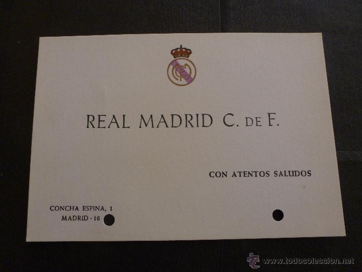 Coleccionismo deportivo: TARJETA ORIGINAL REAL MADRID - Foto 1