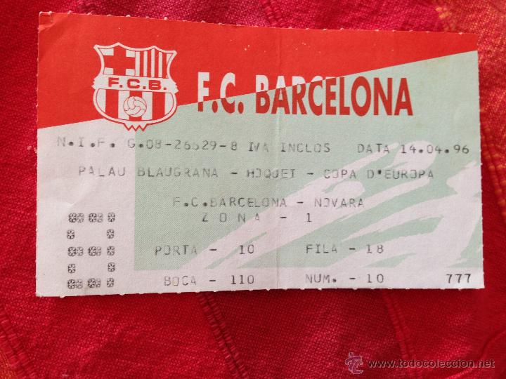 Sports collectibles: R658 ENTRADA TICKET HOCKEY HOQUEI COPA DE EUROPA BARCELONA NOVARA 1996