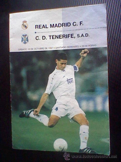 Sports collectibles: programa mano partido Real madrid  TENERIFE OCTUBRE 1997