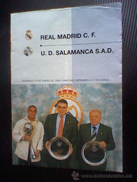 Sports collectibles: programa mano partido Real madrid SALAMANCA ENERO 1998