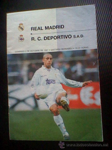 Sports collectibles: programa mano partido Real madrid DEPORTIVO OCTUBRE 1997
