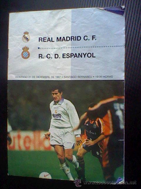 Sports collectibles: programa mano partido Real madrid R C D ESPANYOL SEPTIEMBRE 1997