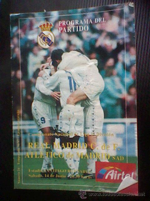 Sports collectibles: programa mano partido Real madrid ATLETICO MADRID 96 97 SOBADO
