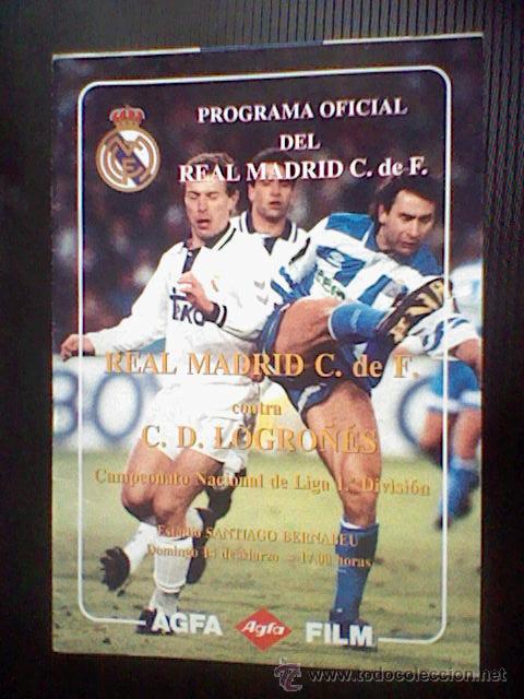 Coleccionismo deportivo: programa mano partido Real madrid PORTADA BUTRAGUE&Ntilde;O LOGRO&Ntilde;ES 93 - Foto 1