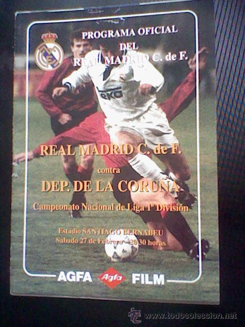 Collectionnisme sportif: programa mano partido Real madrid DEPORTIVO  92 93