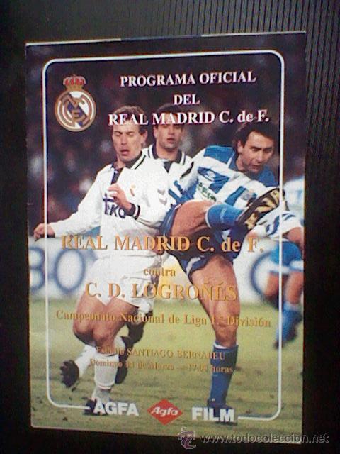 Coleccionismo deportivo: programa mano partido Real madrid LOGRO&Ntilde;ES 92 93 - Foto 1