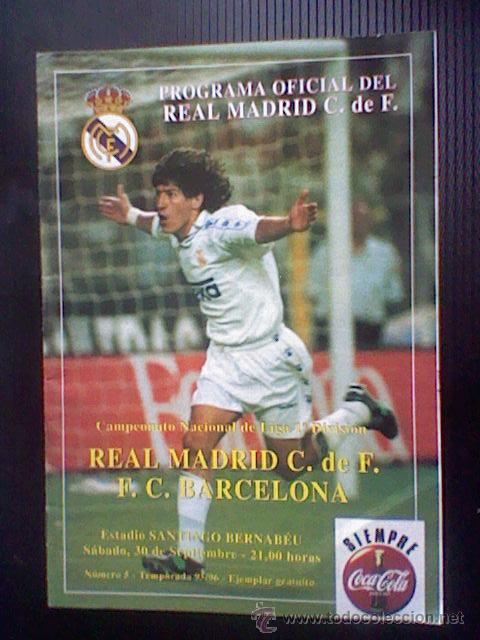 Collectionnisme sportif: programa mano partido Real madrid BARCELONA  95 96 PORTADA ZAMORANO