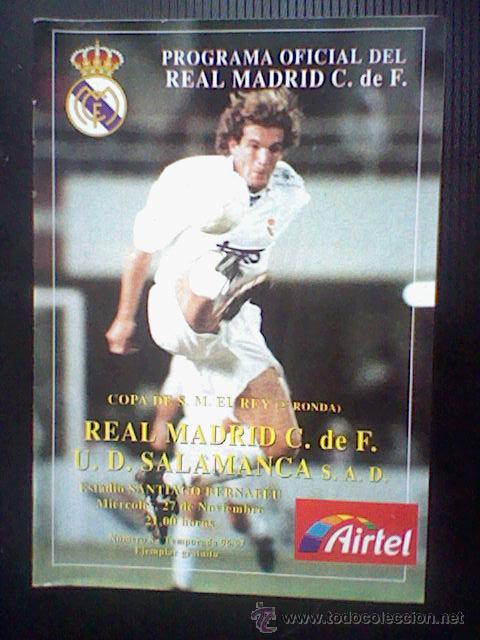 Coleccionismo deportivo: programa mano partido Real madrid SALAMANCA COPA REY  96 97 - Foto 1