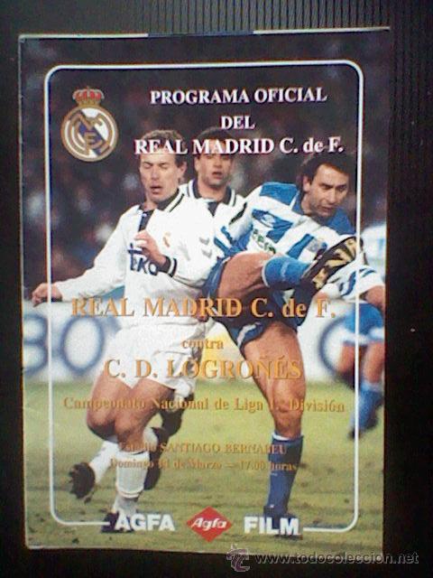Coleccionismo deportivo: programa mano partido Real madrid LOGRO&Ntilde;ES 93 92 PORTADA BUTRAGUE&Ntilde;O - Foto 1