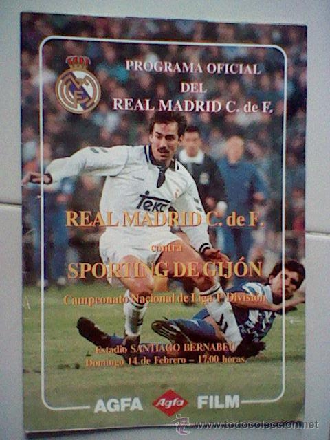 Collectionnisme sportif: programa mano partido Real madrid GIJON 92 93 PORTADA MARTIN VAZQUEZ
