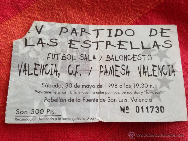 Sports collectibles: R673 ENTRADA TICKET VALENCIA PAMESA VALENCIA FUTBOL SALA PARTIDO DE LAS ESTRELLAS BALONCESTO FUTBOL