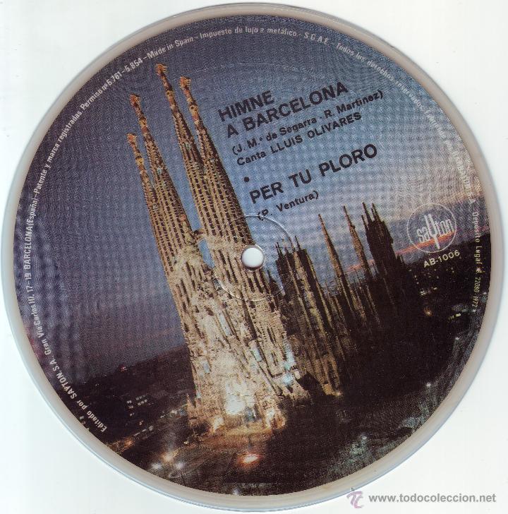 Coleccionismo deportivo: DISCO CON EL HIMNO DEL C.DE F. BARCELONA 1972 - Foto 2