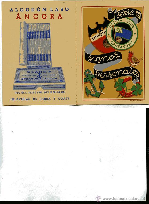 Collectionnisme sportif: PUBLICIDAD DE ALGOD&Oacute;N con RACING CLUB SANTANDER