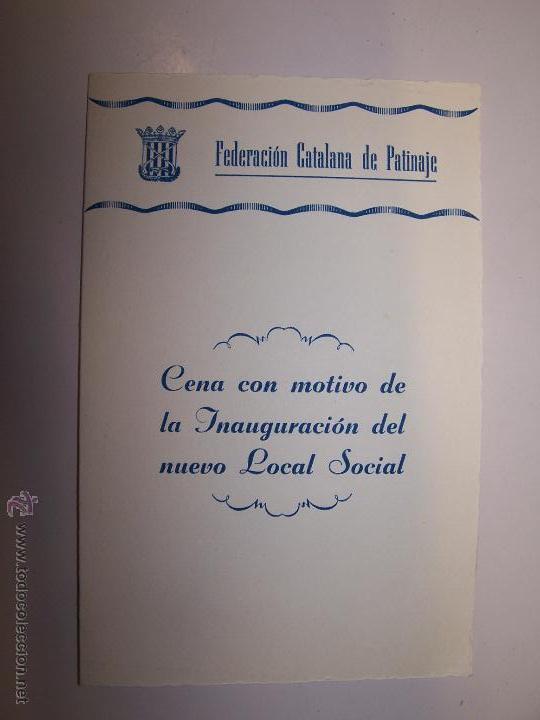 Collectionnisme sportif: Federaci&oacute;n Catalana de Patinaje. Cena con motivo de la Inauguraci&oacute;n del Nuevo Local Social