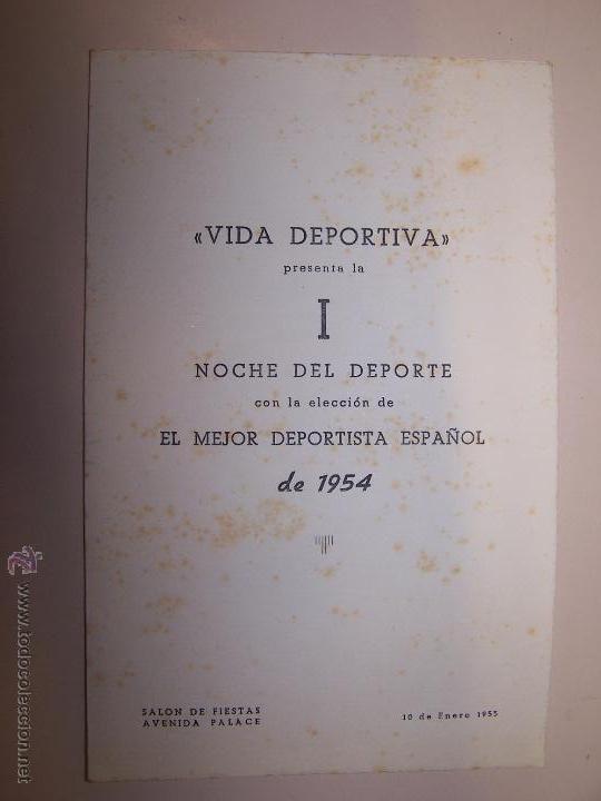 Collectionnisme sportif: Vida Deportiva presenta la I Noche del Deporte. Elecci&oacute;n Mejors Deportista Espa&ntilde;ol de 1954