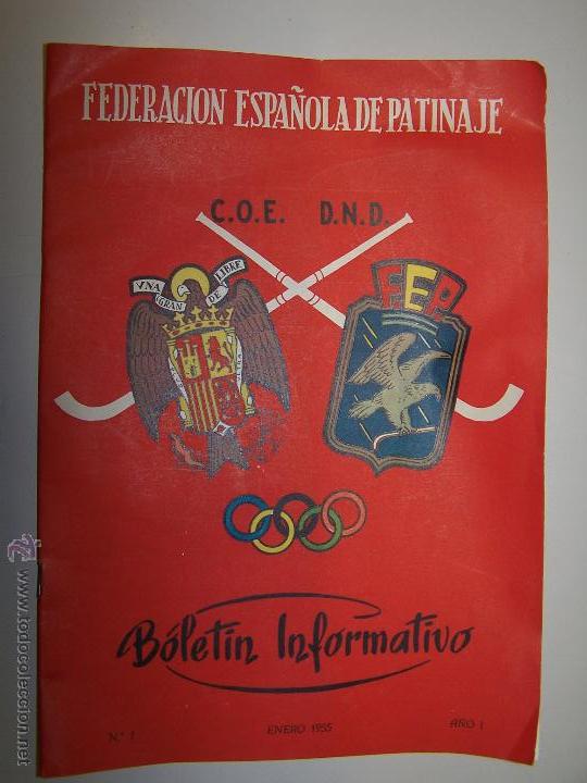 Collectionnisme sportif: Federaci&oacute;n Espa&ntilde;ola de Patinaje. Bolet&iacute;n Informativo n&ordm; 1 Enero 1955