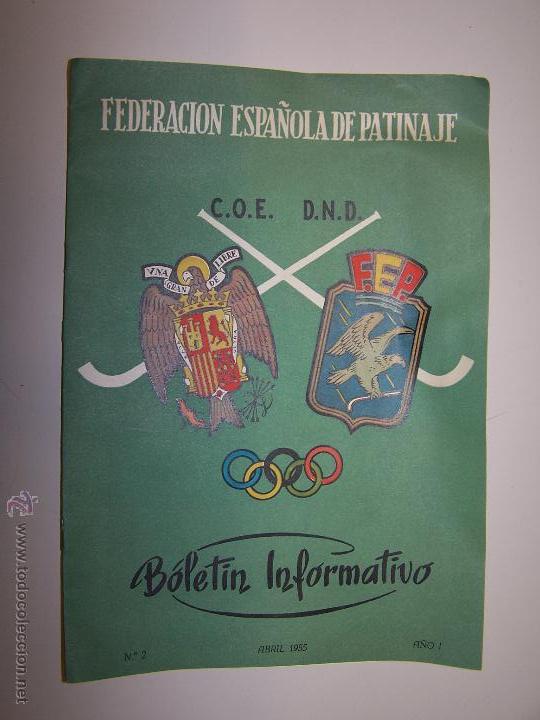 Collectionnisme sportif: Federaci&oacute;n Espa&ntilde;ola de Patinaje. Bolet&iacute;n Informativo n&ordm; 2 Abril 1955