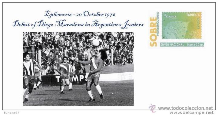 Sammelleidenschaft Sport: Espa&ntilde;a 2013 - Efem&eacute;rides - 20 de octubre 1976 - Debut de Diego Maradona en la cubierta especial Arge
