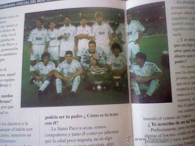 Coleccionismo deportivo: programa mano partido Real madrid CELTA 95 96 PORTADA MICHEL - Foto 2