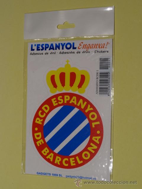 Coleccionismo deportivo: RCD ESPANYOL ADHESIVO ESCUDO 12 X 8,5 CMS