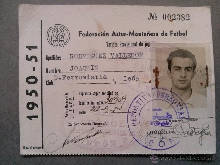 Sammelleidenschaft Sport: Carnet Federaci&oacute;n Astur-Monta&ntilde;esa,Deportivo Ferroviaria de Le&oacute;n,a&ntilde;os 50,buen documento