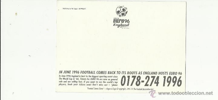 Coleccionismo deportivo: Postal publicitaria euro 96 england - Foto 2