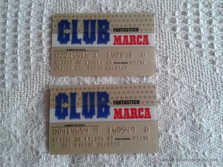 Sports collectibles: 2 TARJETAS DEL CLUB FANTASTICO MARCA. A&Ntilde;O 1996